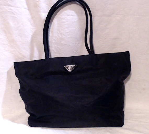 Womens Black Large Nylon Tote Ladies Bag Prada Sy… - image 2