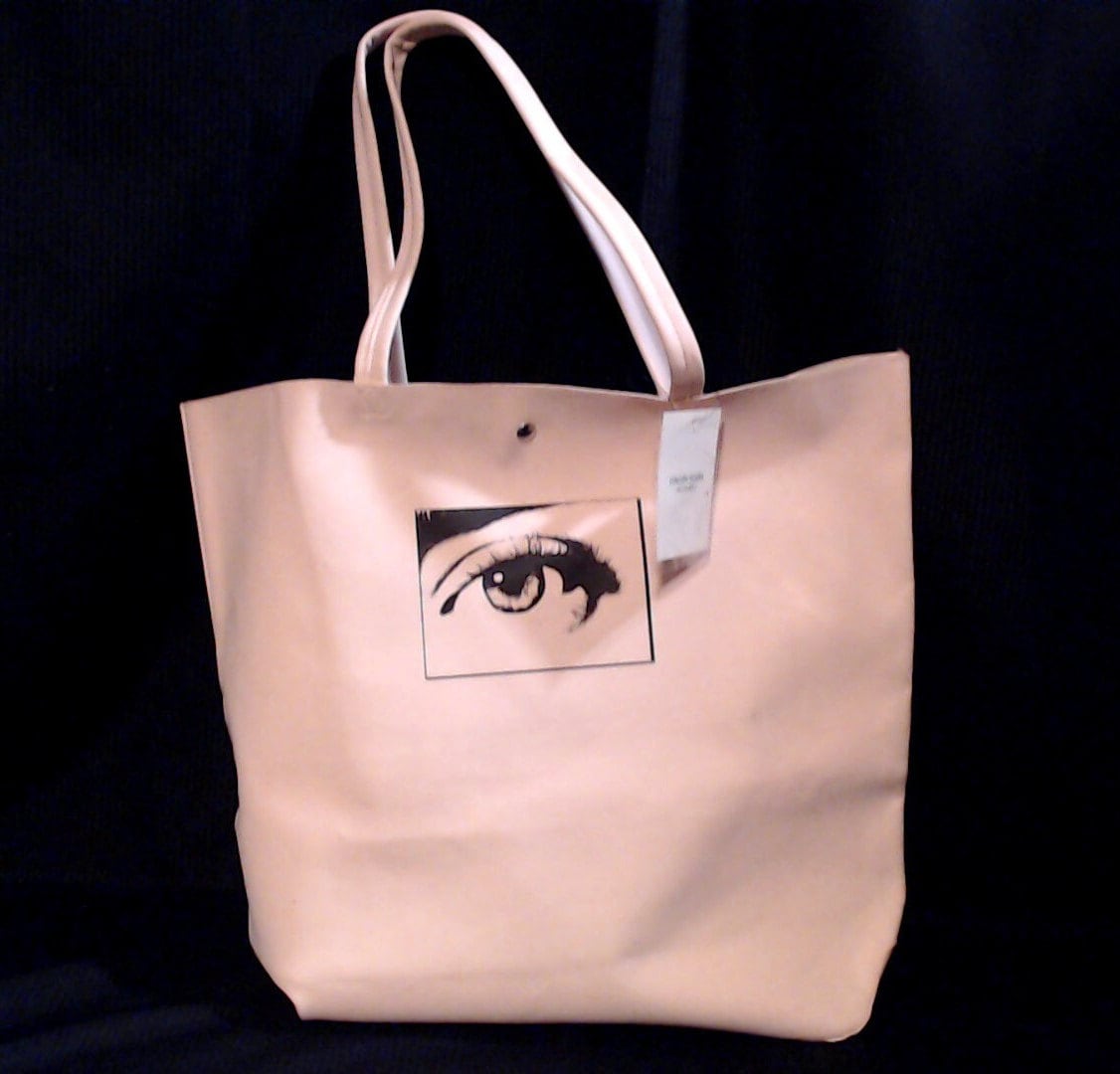 Womens Calvin Klein Large Tote Bag Faux Leather Ladies Pink Purse