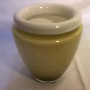 Unique Heavy Hand Blown Glass Brown Ombre Art Glass Vase Made in Poland