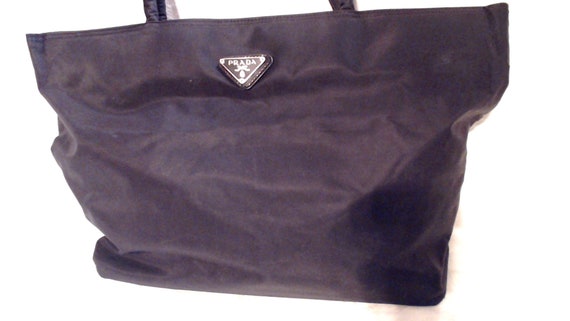 Womens Black Large Nylon Tote Ladies Bag Prada Sy… - image 3