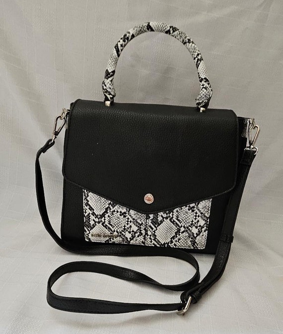 Steve Madden Ladies Black White Snake Womens Purse