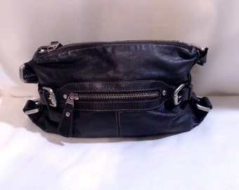 Ladies Black Leather Fossil Leather Shoulder Bag Womens Purse