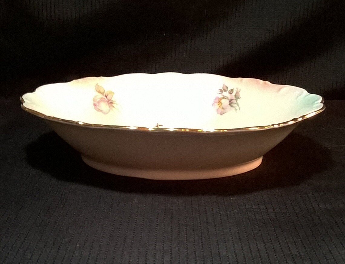 Vintage Schumann Arzberg Wild Rose Scalloped Oval Vegetable Bowl - Etsy