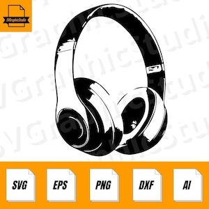 Kopfhörer SVG Datei, Kopfhörer Clipart, SVG Datei, Cricut Cut Dateien, Musik Clip Art, Lautsprecher, digitaler Download