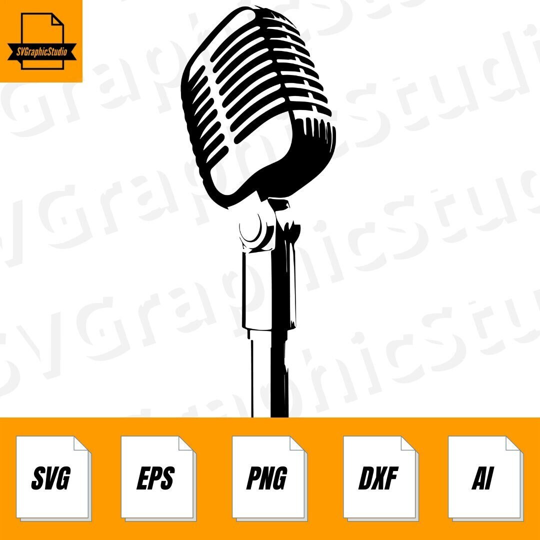 Microphone SVG File, Microphone Clipart, SVG File, Cricut Cut Files