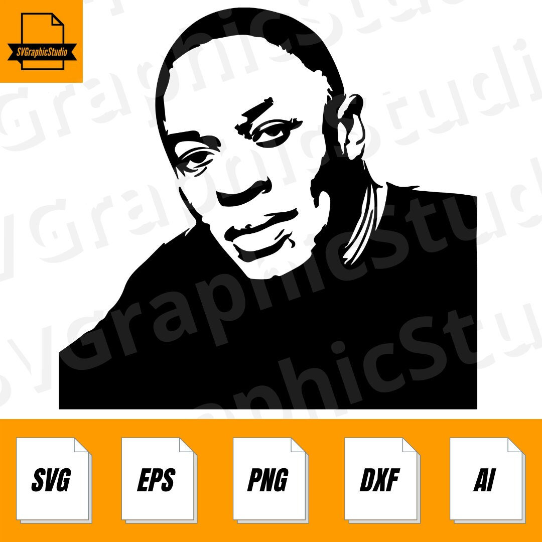 Dr. Dre SVG File, Dr. Dre Clipart, SVG File, Cricut Cut Files, Rapper