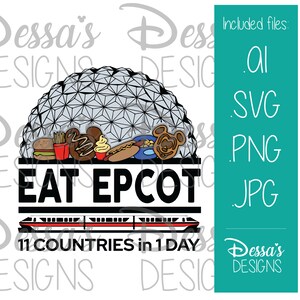 Eat Epcot - Vector and Sublimation Design