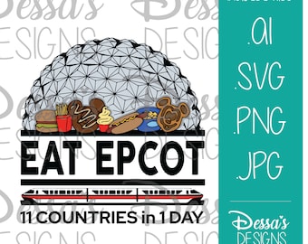 Eat Epcot - Vector and Sublimation Design