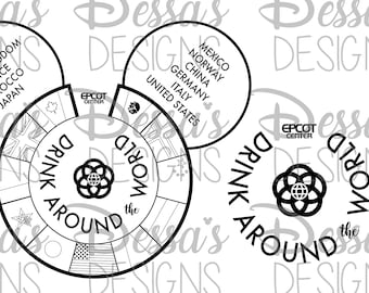 Drink Around the World EPCOTEars - Vector and Sublimation Design