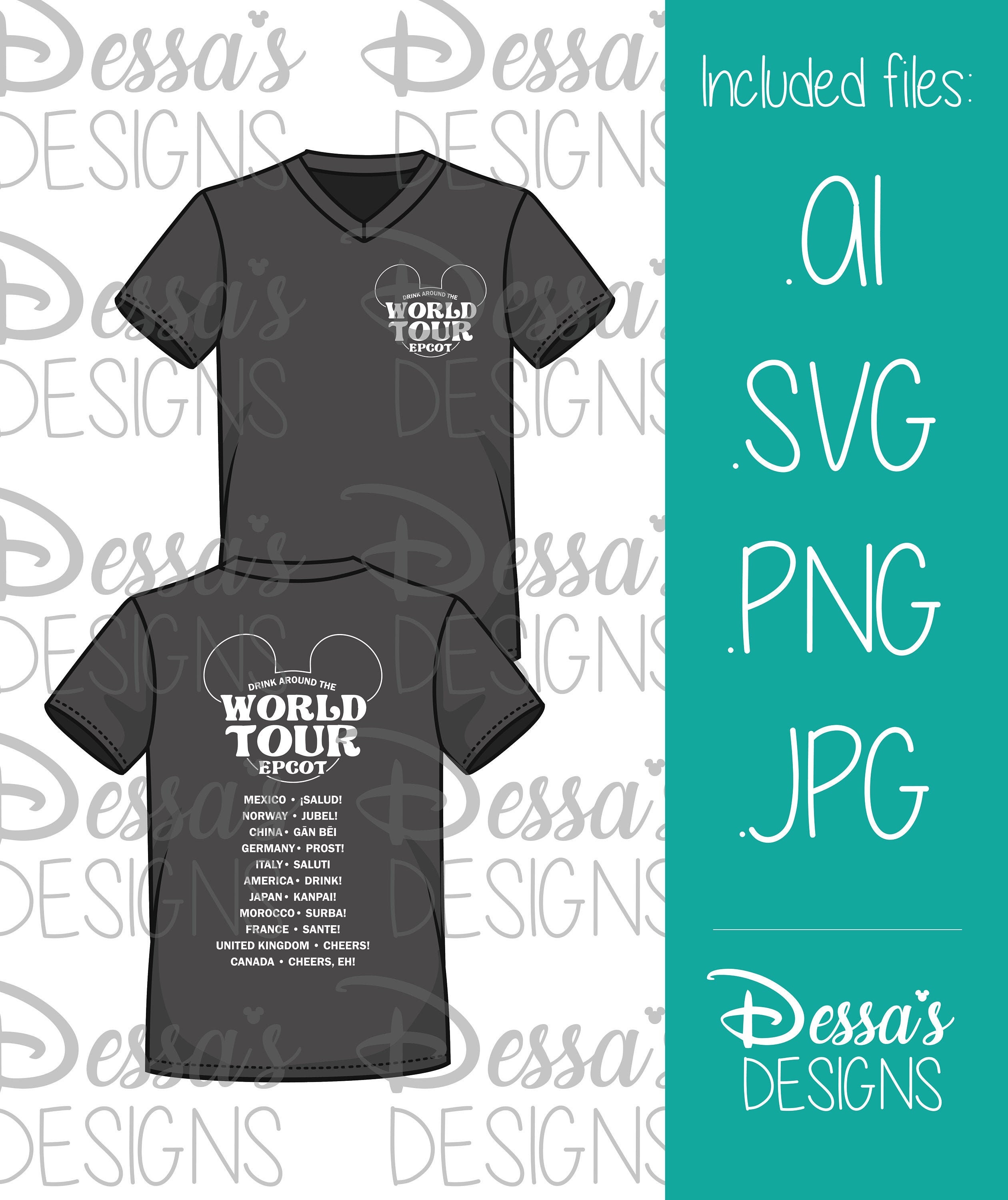 Epcot World Tour - Vector Design - Etsy