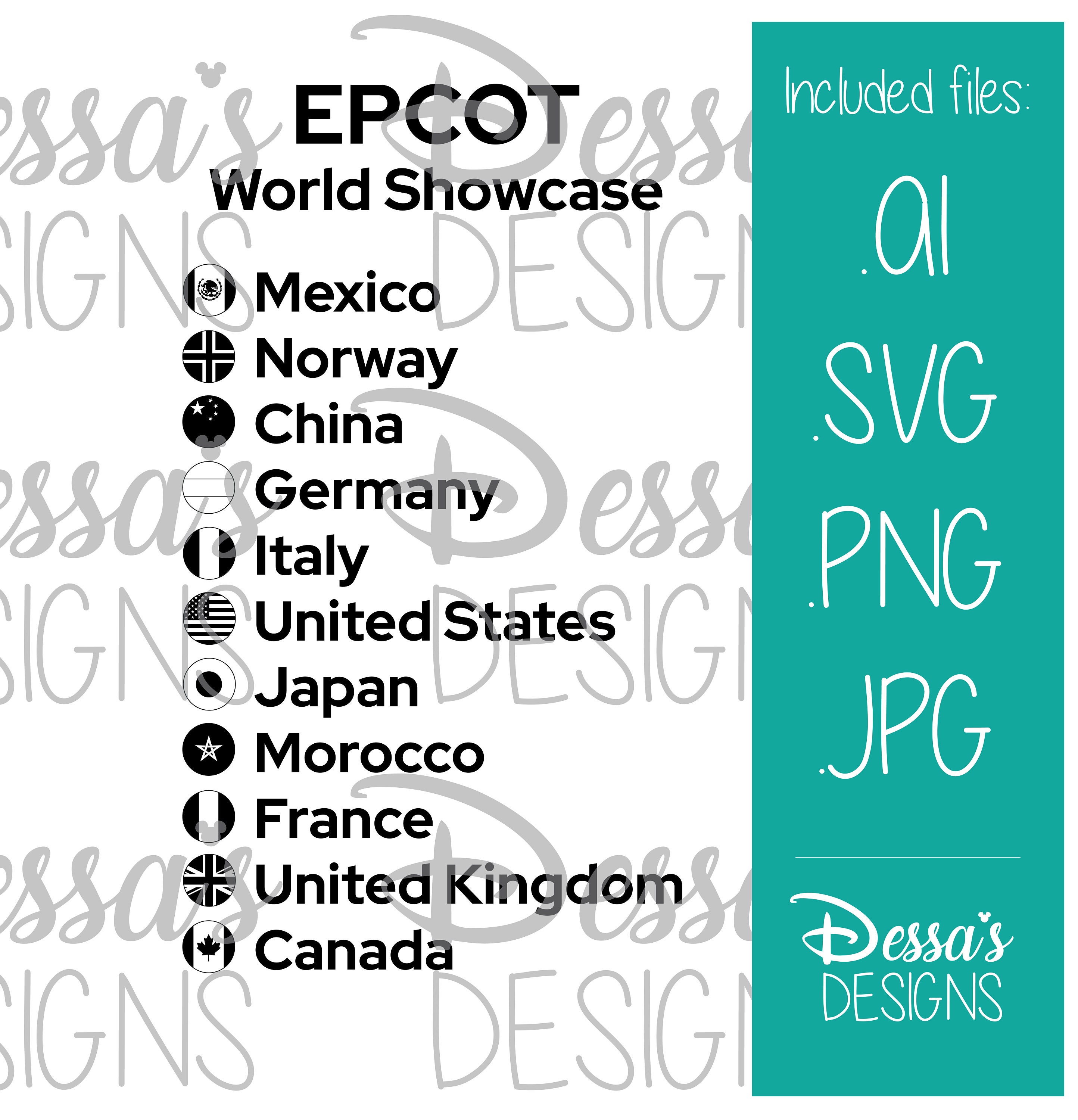 Drink Epcot Vector and Sublimation Design - Etsy