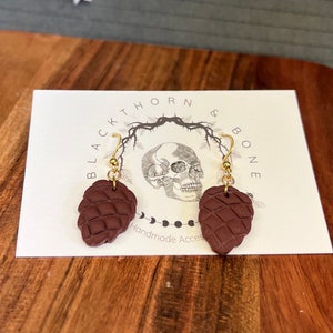 Pendientes de piña hechos a mano: estilo otoñal, joyería de otoño, joyería de piña
