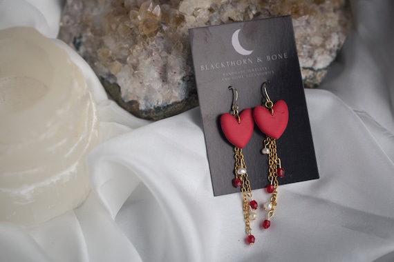  Valentines Day Gifts for Her Red Heart Earrings for