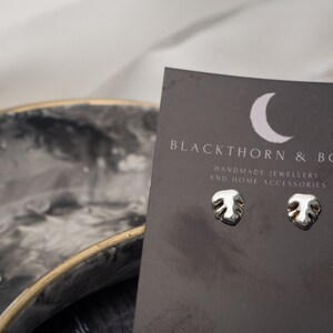 Handmade Fine Silver Monstera Earrings / Silver jewellery, silver clay, handmade in the uk, plant earrings, leaf earrings, floral, boho