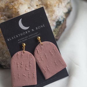 Ancient People Earrings / ancient art, neutral earrings, brown jewellery, historical earrings, history jewellery, archaeology gifts