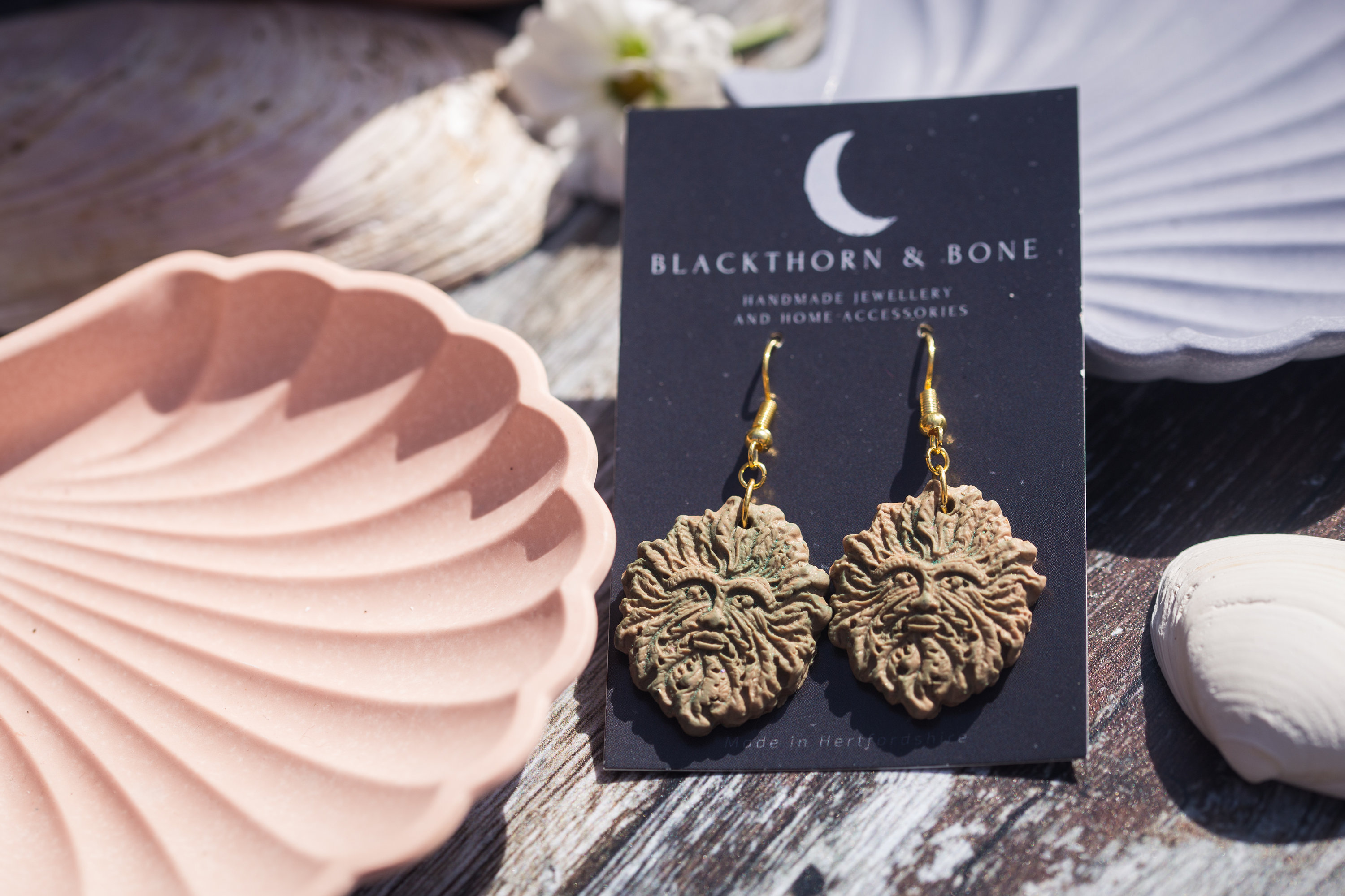 Green Man Earrings | handcrafted jewellery, pagan earrings, handmade earrings