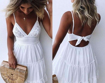 all white beach dress