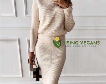 knit skirt and sweater set