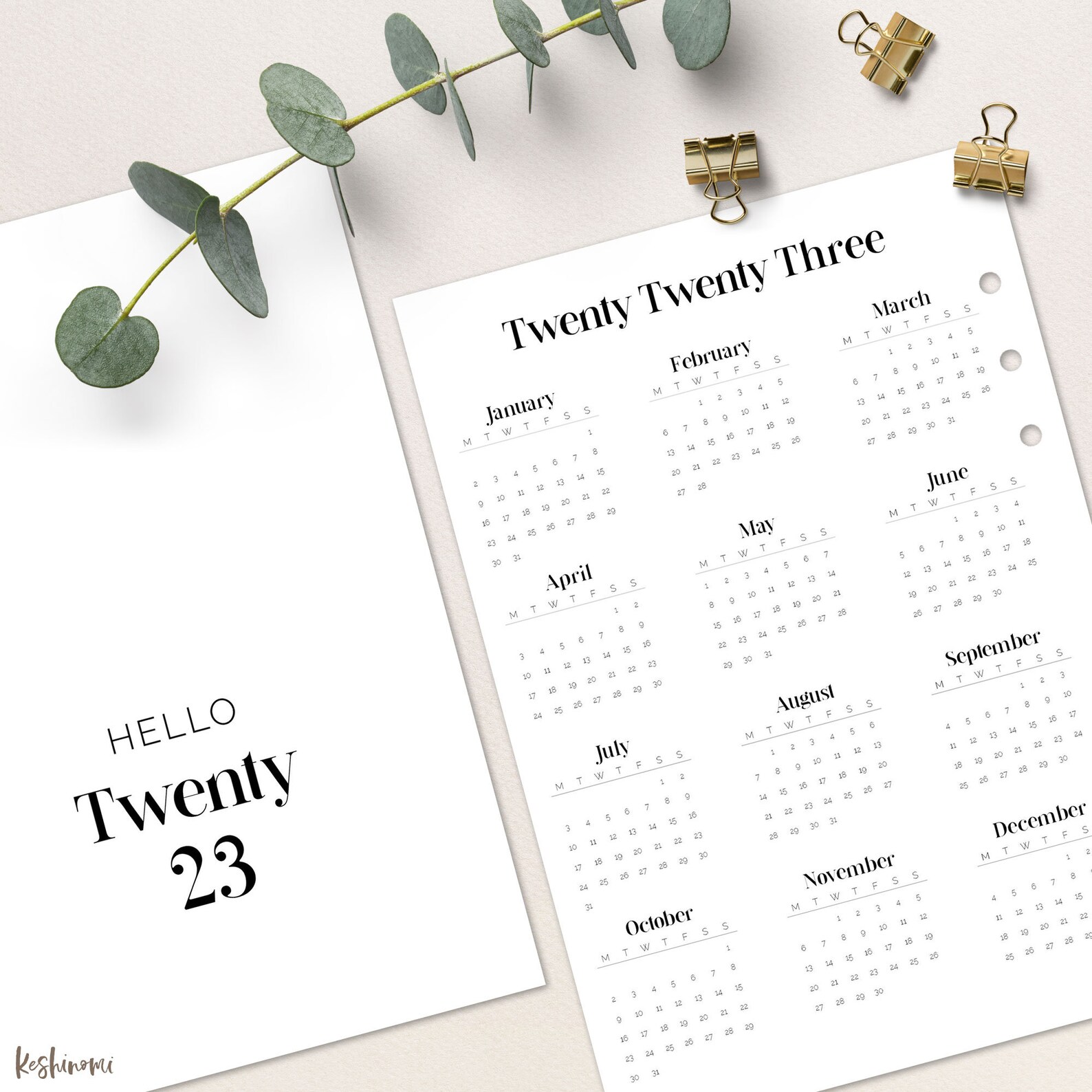 2023 Calendar Cover Page A5 Printable Planner Inserts. Etsy Ireland