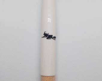 Witches on porcelain dubetube with natural cork stopper