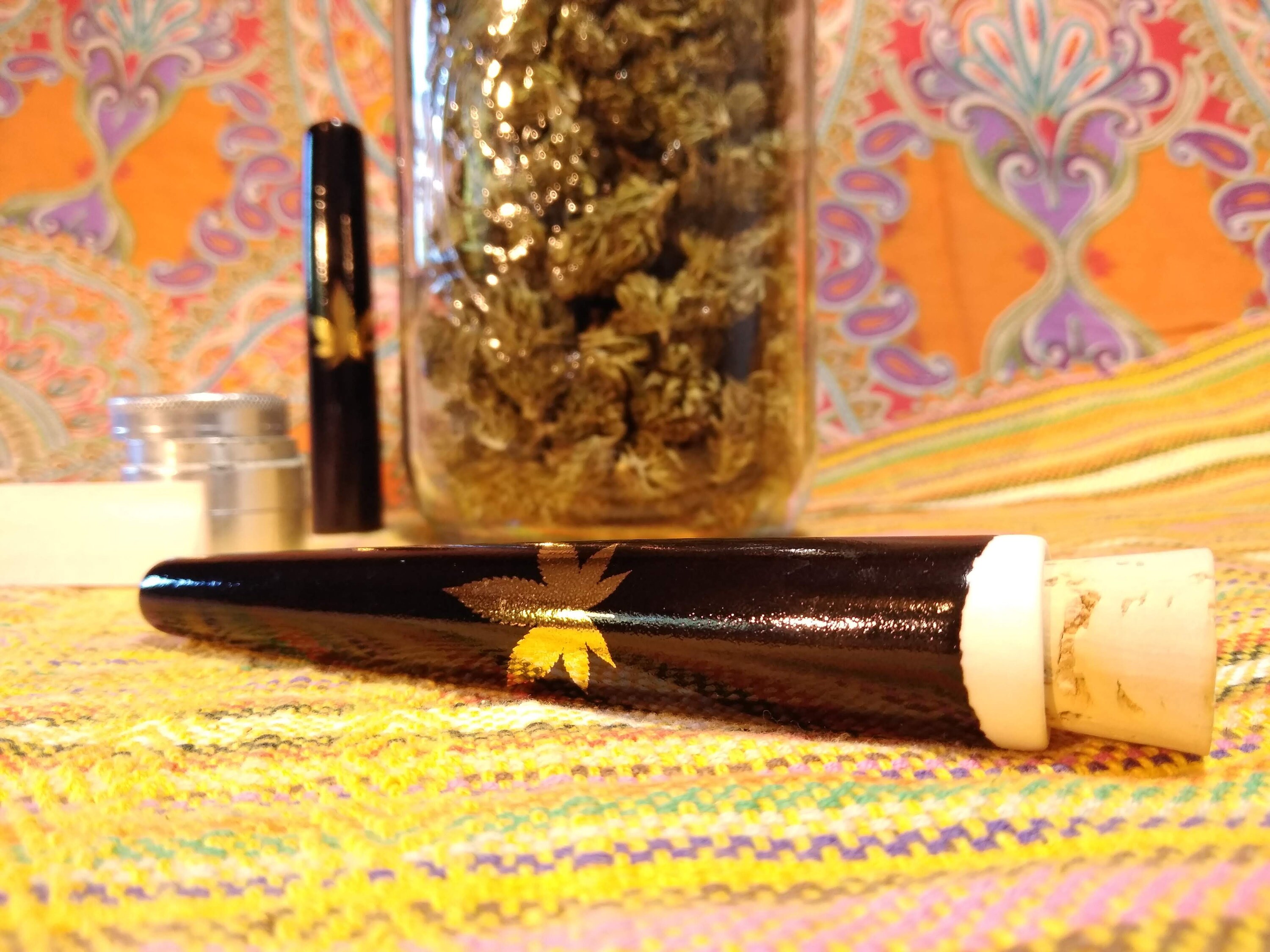 Porcelain dube tube with natural cork stopper. Black with gold Etsy