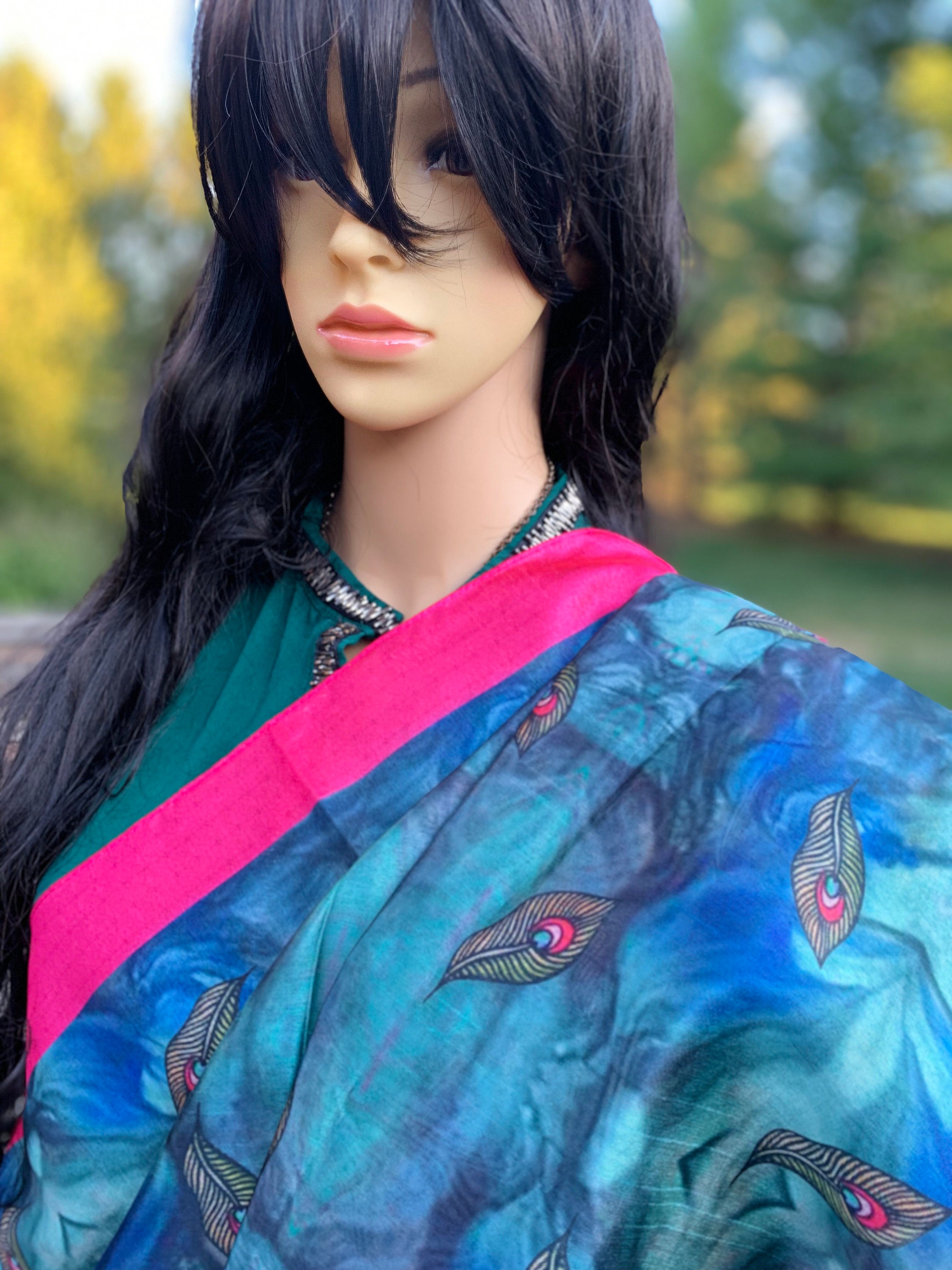 Women Long Indian Scarves Peacock Printed Traditional Etsy UK