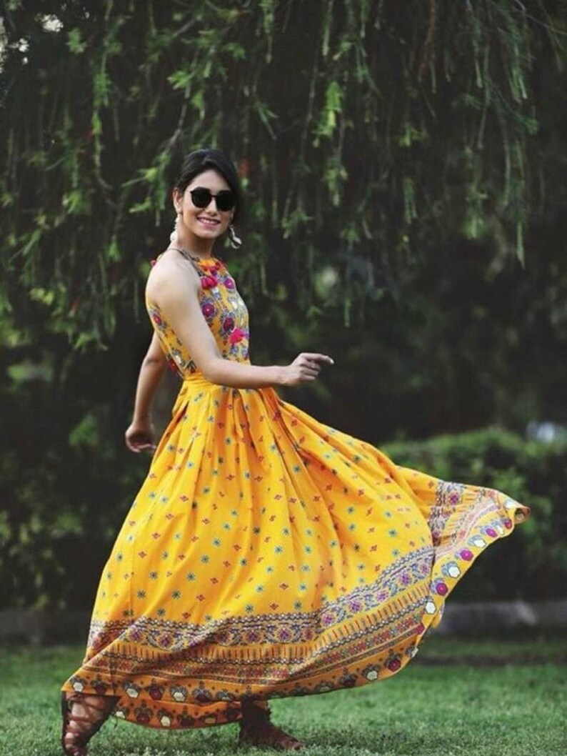 Sleeveless Maxi Dress Indian Cotton Maxi Dress Traditional image 0