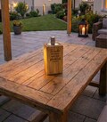 Wooden garden torch made of oak with engraved saying – modern garden decoration & table decoration for outdoors – 12 designs – perfect for housewarming or as a gift