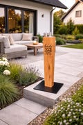 Personalized wooden garden torch – Engraved gift for family & friends – 27 designs – Decoration for patio, balcony and garden – 40 cm