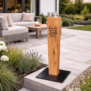 Torcia in quercia – decorazione per la casa e il giardino – regalo per la famiglia – torcia in legno per patio, balcone – accessorio per la casa all’aperto