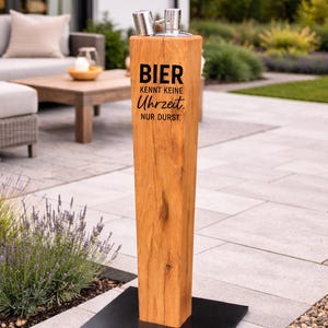 Graverad trädgårdsfackla - 18 ölmotiv - Höjd: 20-90 cm - Present till ölälskare - Present till män - Fars dag - Grillfest -