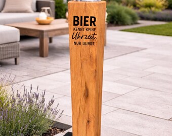 Engraved garden torch - 18 beer motifs - Height: 20-90 cm - Gift for beer lovers - Gift for men - Father's Day - Barbecue party -