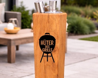 Gift for barbecue enthusiasts – personalized oak garden torch – BBQ, smoker, barbecue evening – grilling – 20–90 cm – 18 designs – gift for men