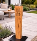 Oak wood torch – 35 birthday-themed designs – original gift idea – garden decoration for home – terrace, garden and balcony -