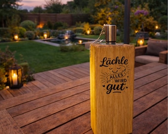 Wooden garden torch made of oak with beautiful sayings – personalized gift for a friend, loved one & favorite person – 18 designs