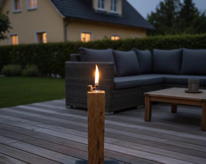 Wooden torch for colleagues at work – Oak torch for office team cohesion – Boss gift for employees, employee appreciation, 12 designs – 20-90 cm high