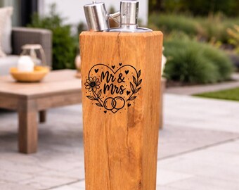 Oak Wedding Gift – Personalized Garden Torch – 20–90 cm – Gift for Wedding Ceremony, Civil Ceremony or Humanist Wedding – 13 Designs