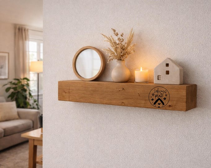 500 designs – Oak wall beams – Solid wood wall shelves – Wooden shelves – Various lengths – Shelving – Personalization / Custom engraving