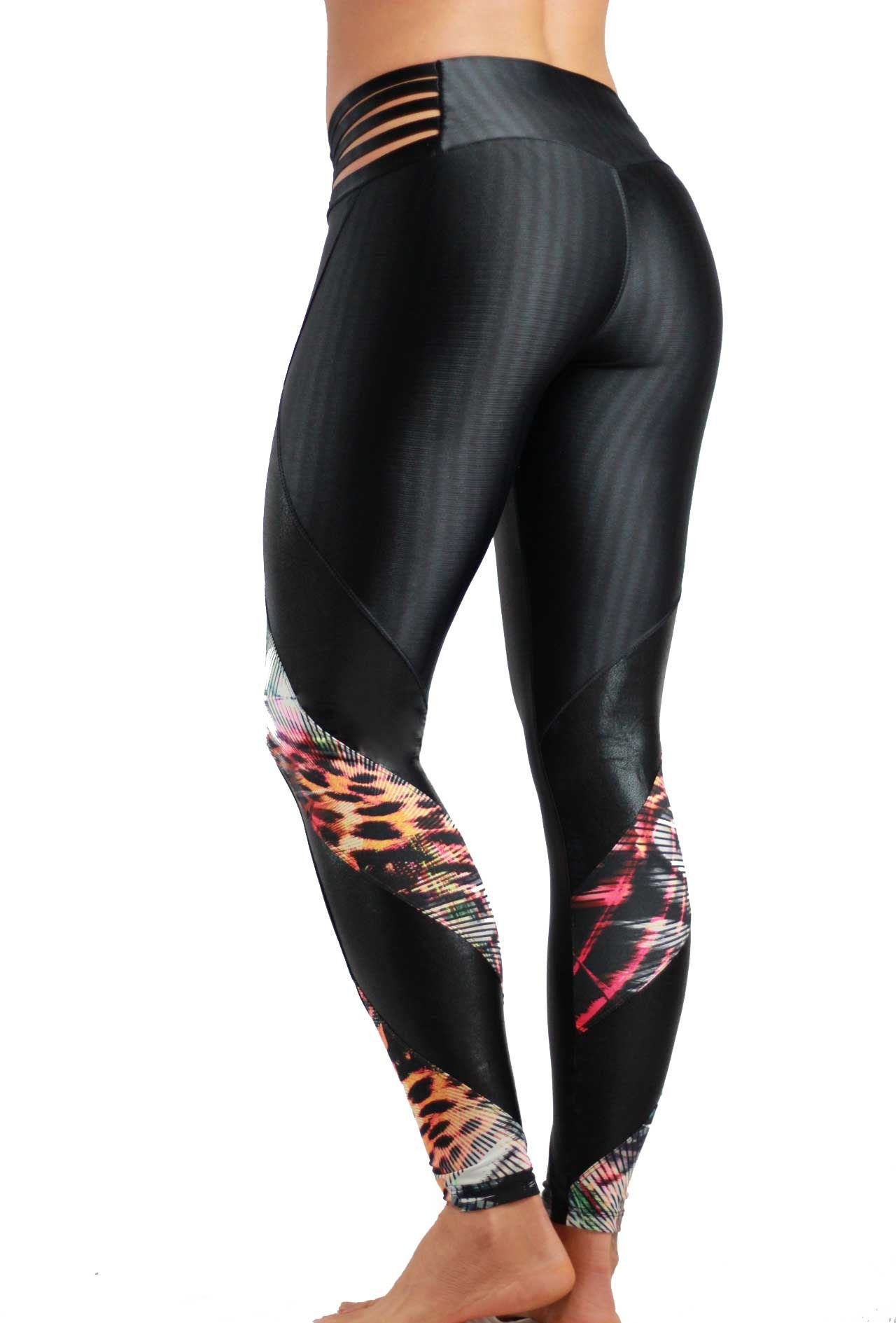 Black Marble Print Leggings Yoga Pants Opaque Gym Dance Aerial