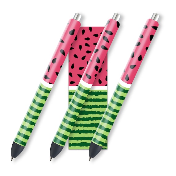 Watermelon Glitter Pen Wraps, Summer Epoxy Pen Wrap Design
