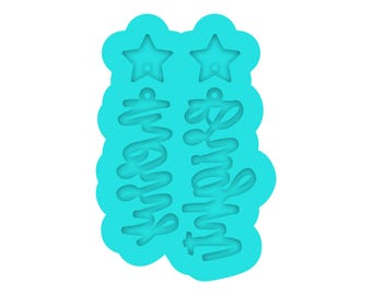 Merry & Bright Resin Earring Mold, Christmas UV Resin Mold, Clear Silicone Mold, Custom Silicone Mold
