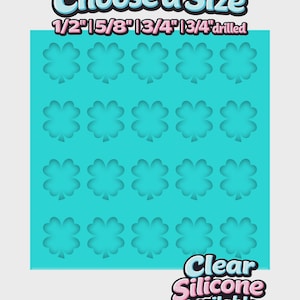 4 Leaf Clover Stud Earring Mold,  St. Patrick's Day Silicone Mold, Tiny Shaker Bits Mold, Jewelry Mold, UV Resin Mold, Clear Silicone Mold