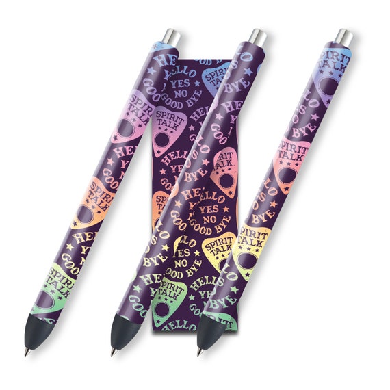 Ouija Planchette Glitter Pen Wraps | Halloween Epoxy Pen Wrap Design |  Witch Waterslide Glitter Pen Design | Instant Digital Download Files
