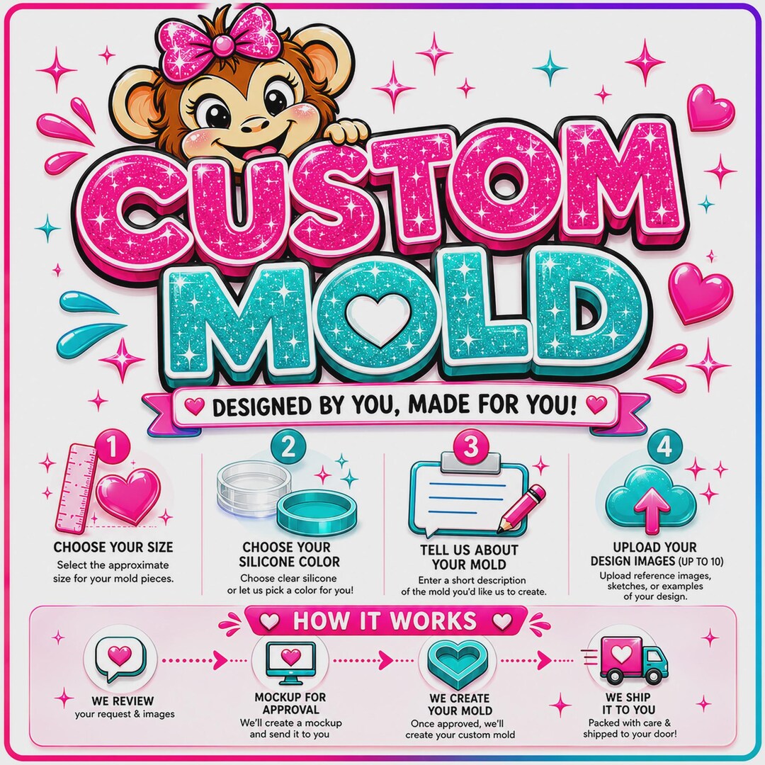 Custom Silicone Mold | Personalized Resin Molds | Clear Silicone for UV ...