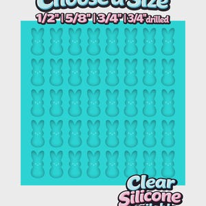 Marshmallow Bunny Stud Earring Mold, Easter Silicone Mold, Clear Silicone Shaker Bits Mold, Tiny Silicone Mold, Jewelry Mold, UV Resin Mold