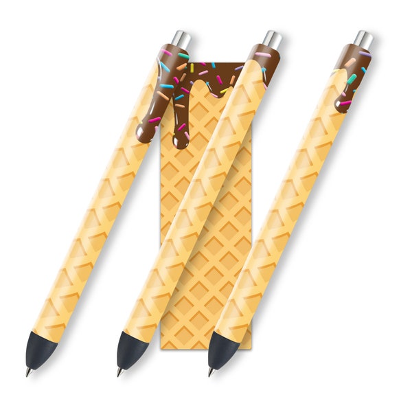 Enveloppements de stylo à paillettes de crème glacée | Conception d'emballage de stylo arrose | Conception de stylo à paillettes Waterslide | Fichiers de téléchargement numérique instantané | JPEG | PNG