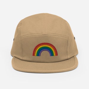 Pride Hat, Ached Rainbow Hat, Queer Eye, Bisexual Gift, Lesbian Gift, Gay Gift, Transgender, Nonbinary, Pansexual, Five Panel Camper Hat