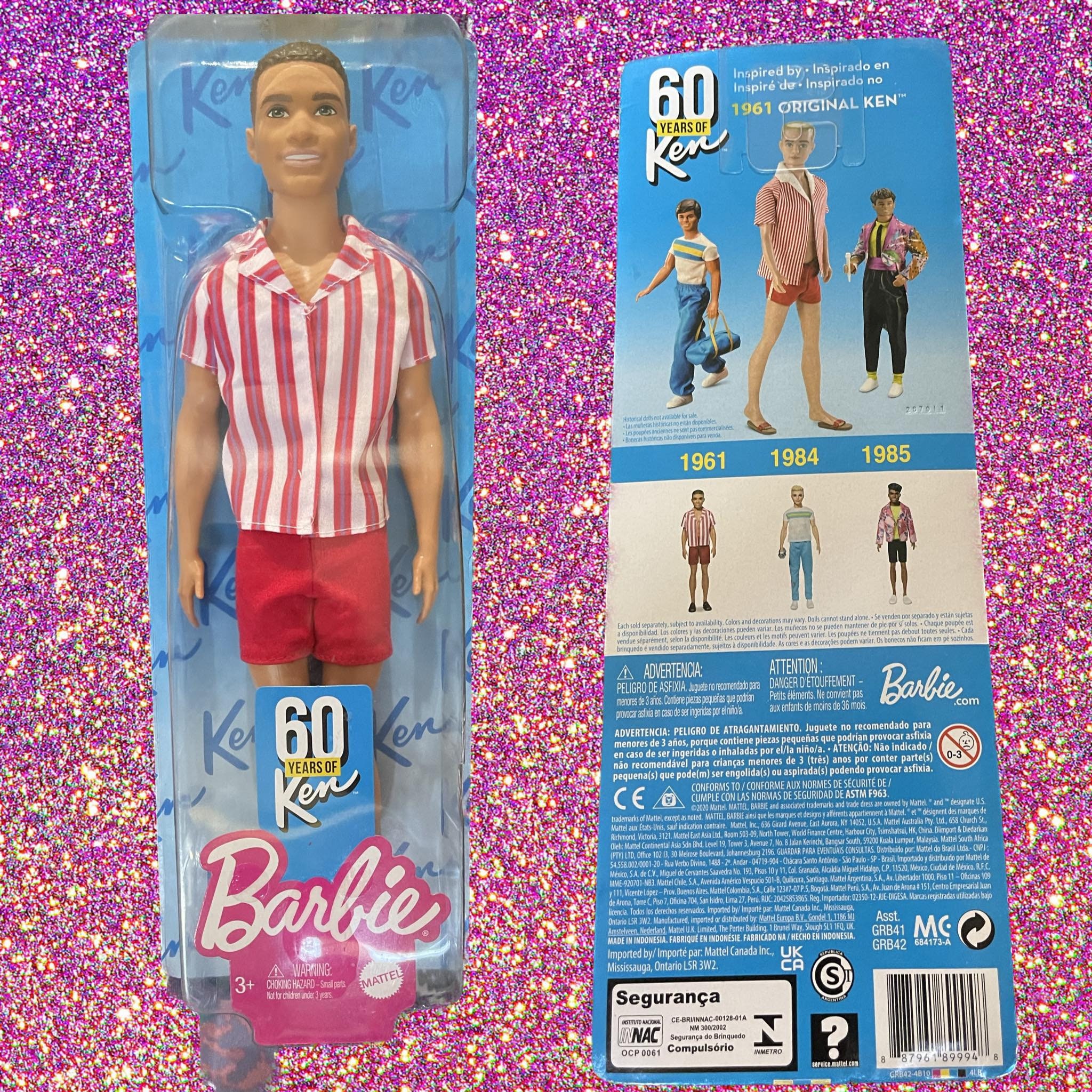 Barbie Ken 60th Anniversary Doll In Throwback Beach Look With | lupon ...
