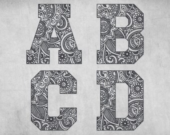 Download Zentangle Alphabet Etsy