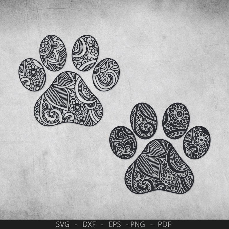Download Dog Paw SVG Zentangle SVG Mandala SVG pawprint svg paw | Etsy